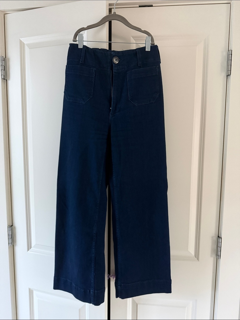 Maeve Wide-Leg Jeans in Deep Navy